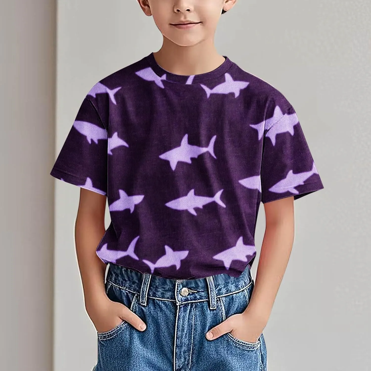 Boys Summer Tops Cute Graphic Print Casual T Shirt Toddler Boys Crew Neck Short Sleeve Shirts for 18 Months-10 Years