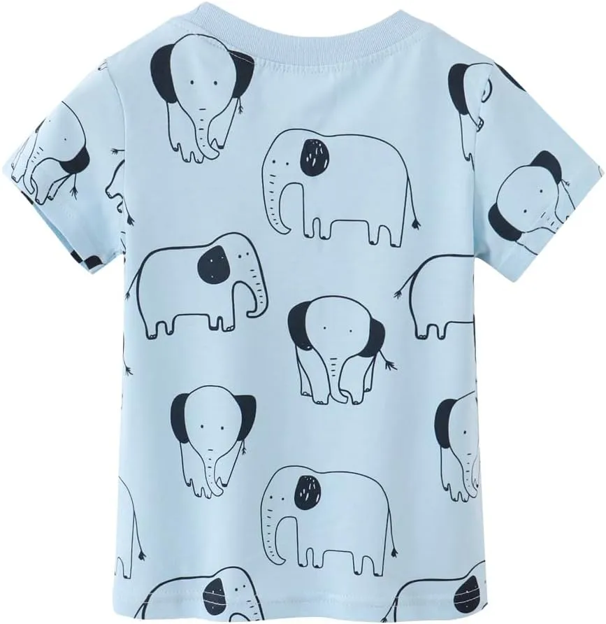 Boys T-Shirts Summer T-Shirts Short Sleeve T Shirts Tees Tops Shirts Kids T-Shirts for Boys Cotton Casual T- Shirts-116