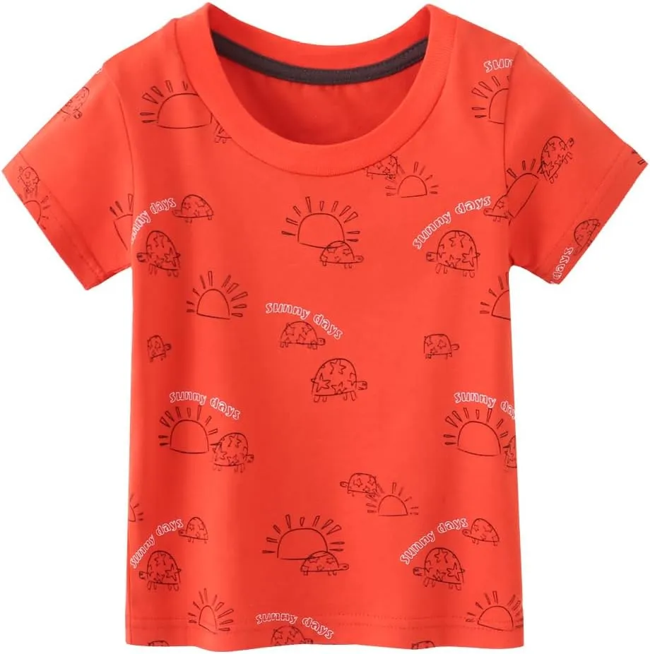 Boys T-Shirts Summer T-Shirts Short Sleeve T Shirts Tees Tops Shirts Kids T-Shirts for Boys Cotton Casual T- Shirts-116