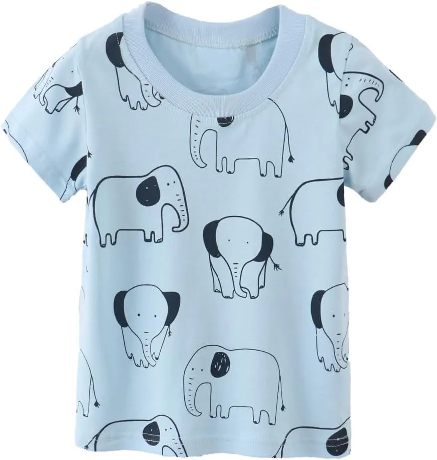 Boys T-Shirts Summer T-Shirts Short Sleeve T Shirts Tees Tops Shirts Kids T-Shirts for Boys Cotton Casual T- Shirts-116