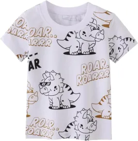 Boys T-Shirts Summer T-Shirts Short Sleeve T Shirts Tees Tops Shirts Kids T-Shirts for Boys Cotton Casual T- Shirts-1