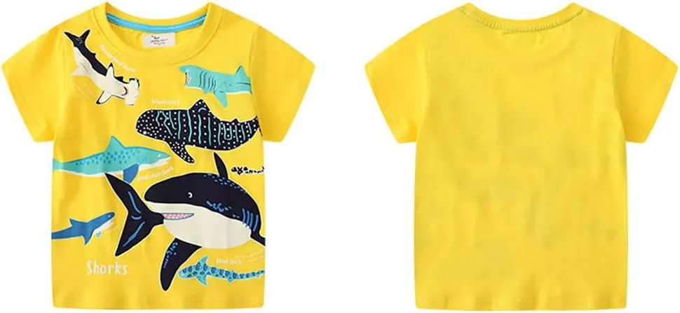 Boys T Shirts Summer T-Shirts Short Sleeve T Shirts Tees Tops Shirts Kids T-Shirts for Boys Cotton T-Shirts-1