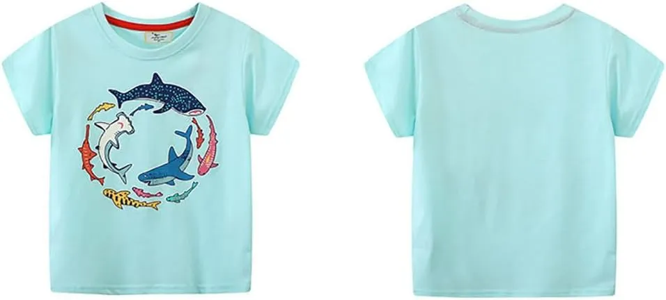 Boys T Shirts Summer T-Shirts Short Sleeve T Shirts Tees Tops Shirts Kids T-Shirts for Boys Cotton T-Shirts-57
