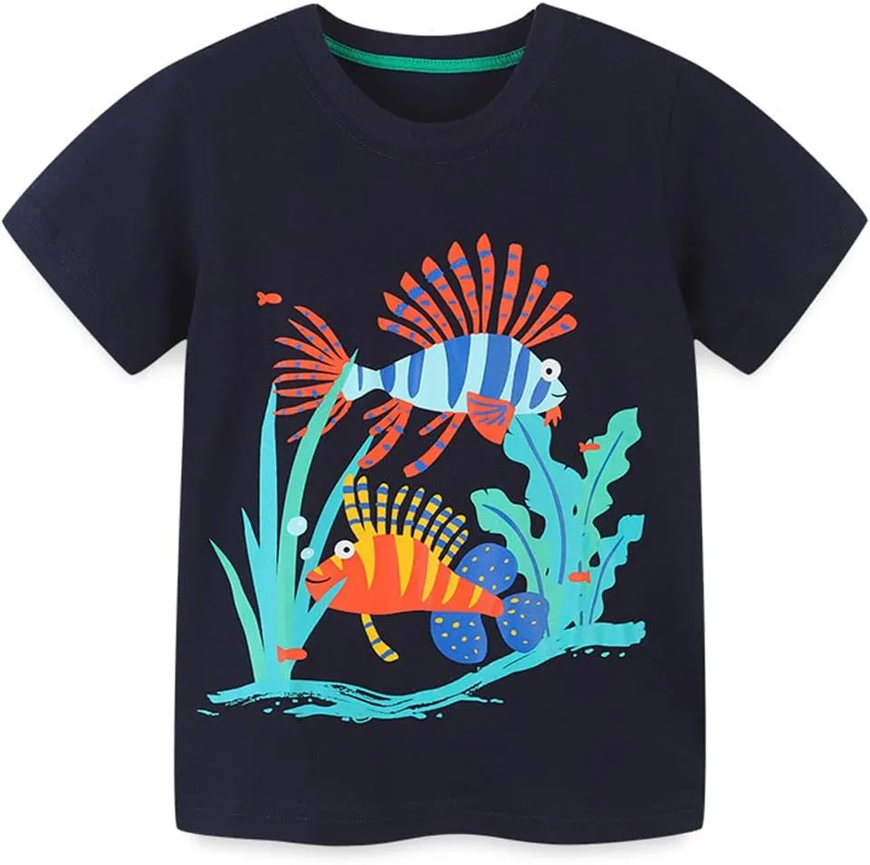 Boys T-Shirts Tops Shirts Kids T-Shirts Summer Short Sleeve Tees T Shirts for Boys Cotton T-Shirts