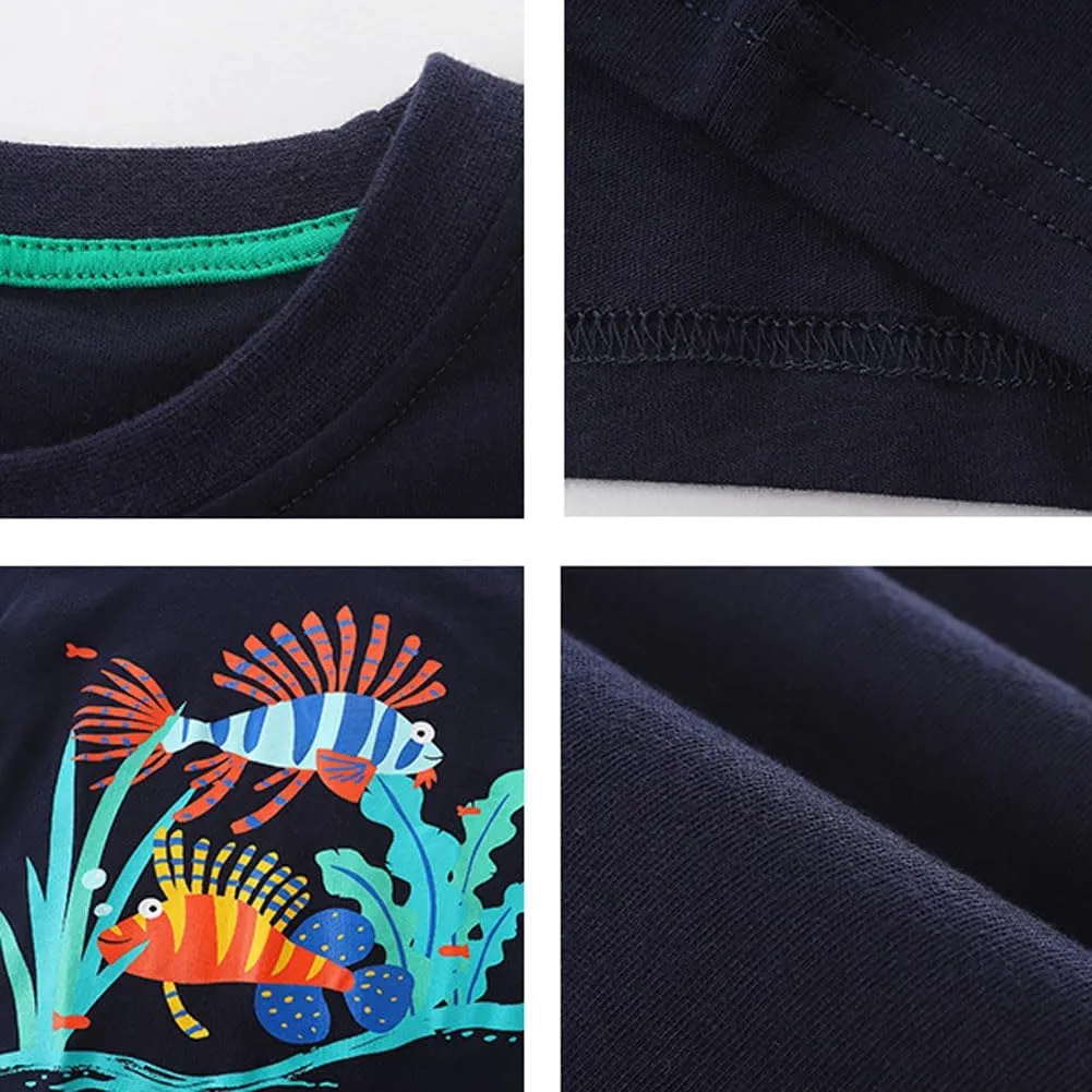 Boys T-Shirts Tops Shirts Kids T-Shirts Summer Short Sleeve Tees T Shirts for Boys Cotton T-Shirts