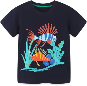 Boys T-Shirts Tops Shirts Kids T-Shirts Summer Short Sleeve Tees T Shirts for Boys Cotton T-Shirts