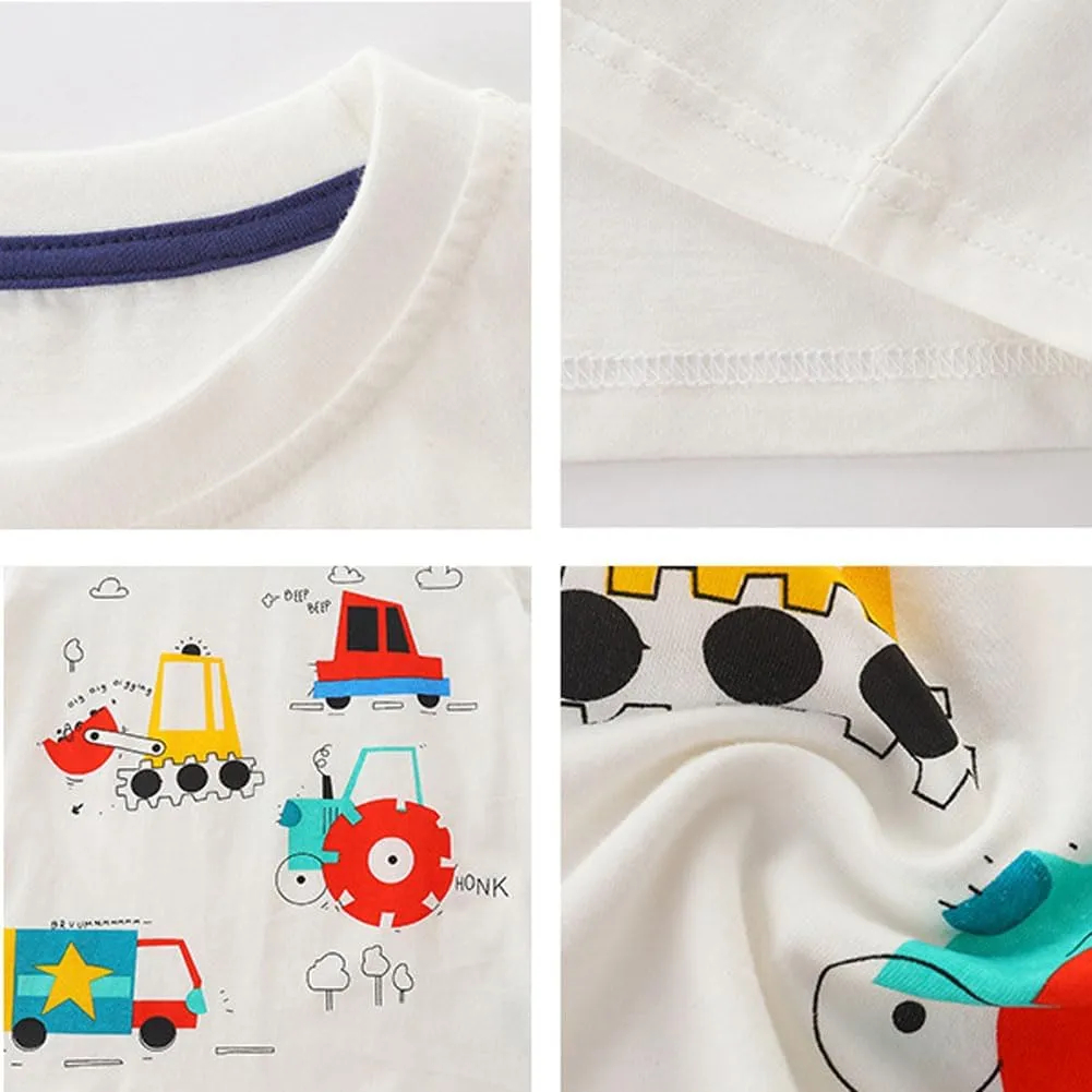 Boys T-Shirts Tops Shirts Kids T-Shirts Summer Short Sleeve Tees T Shirts for Boys Cotton T-Shirts