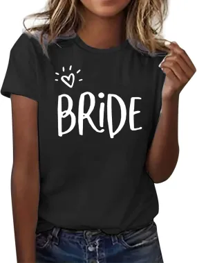 Bride Bachelorette Party Shirts Bridal Party T-Shirt Wedding Party Tshirt Bridesmaid Proposal Girls' Tops, Tees & Blouses