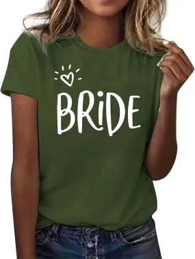 Bride Bachelorette Party Shirts Bridal Party T-Shirt Wedding Party Tshirt Bridesmaid Proposal Girls' Tops, Tees & Blouses