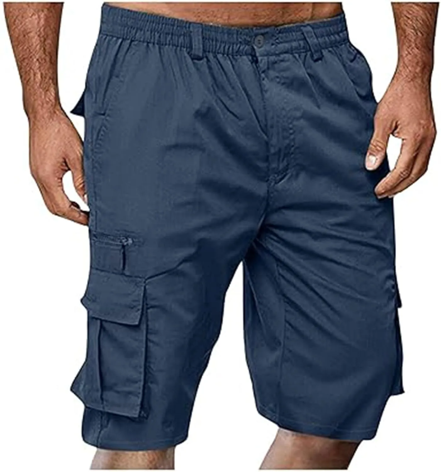 Cargo Shorts for Men Casual Summer Trendy Shorts Outdoor Work Shorts Lightweight Loose Fit Athletic Solid Shorts
