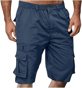 Cargo Shorts for Men Casual Summer Trendy Shorts Outdoor Work Shorts Lightweight Loose Fit Athletic Solid Shorts