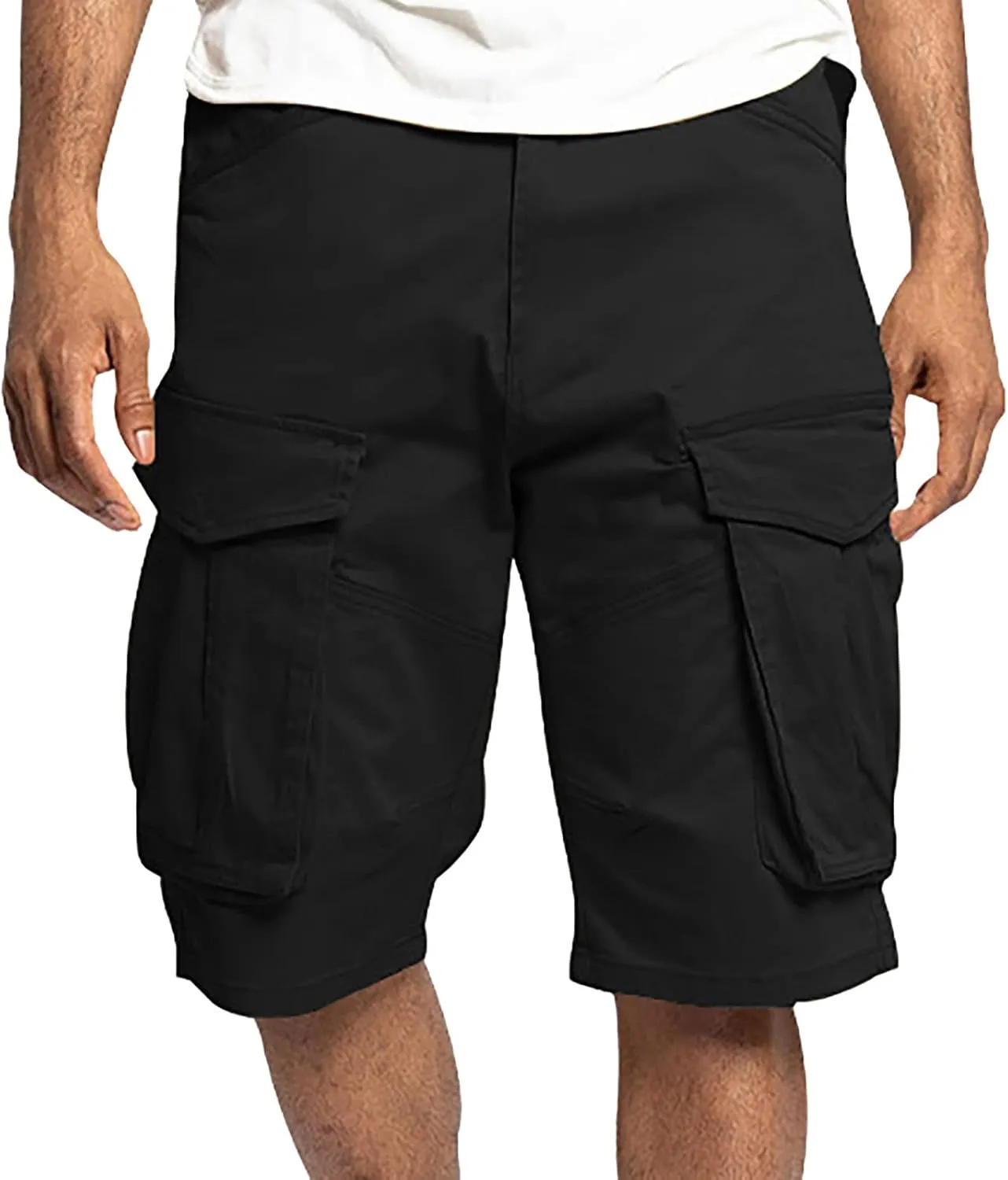Cargo Shorts for Men Stretch Waist Work Shorts Outdoor Hiking Fishing Cargo Shorts Tactical Athletic Shorts