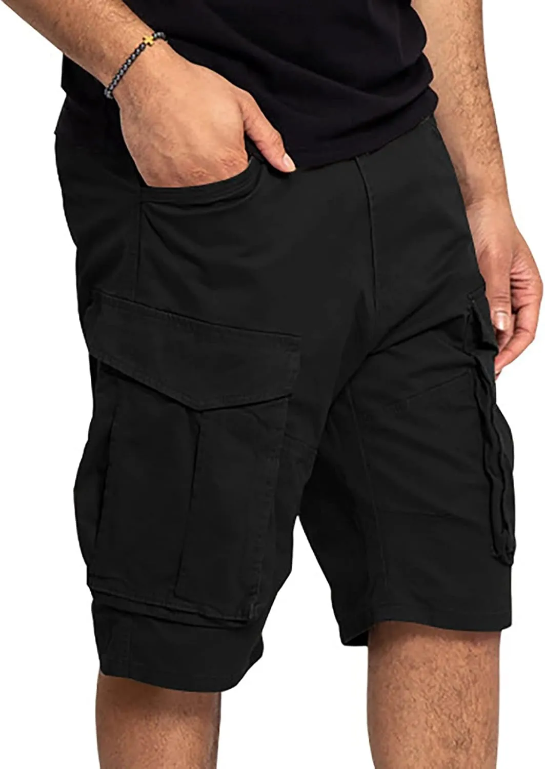 Cargo Shorts for Men Stretch Waist Work Shorts Outdoor Hiking Fishing Cargo Shorts Tactical Athletic Shorts