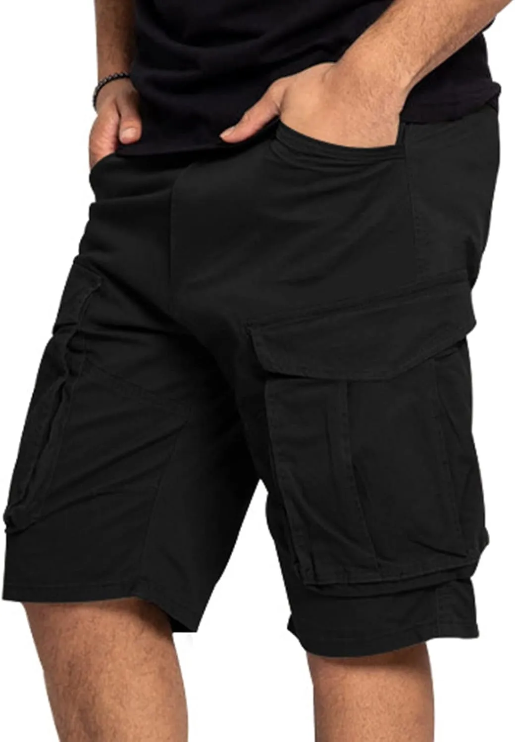 Cargo Shorts for Men Stretch Waist Work Shorts Outdoor Hiking Fishing Cargo Shorts Tactical Athletic Shorts