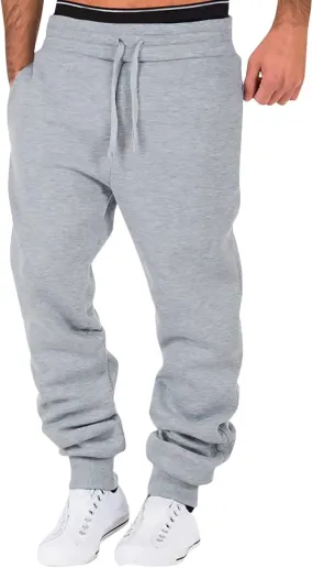 Cargo Sweatpants for Men Big and Tall Pocket Sports Fitness Sweatpants Relaxed-Fit Trousers Mens Cargo Pants Relaxed