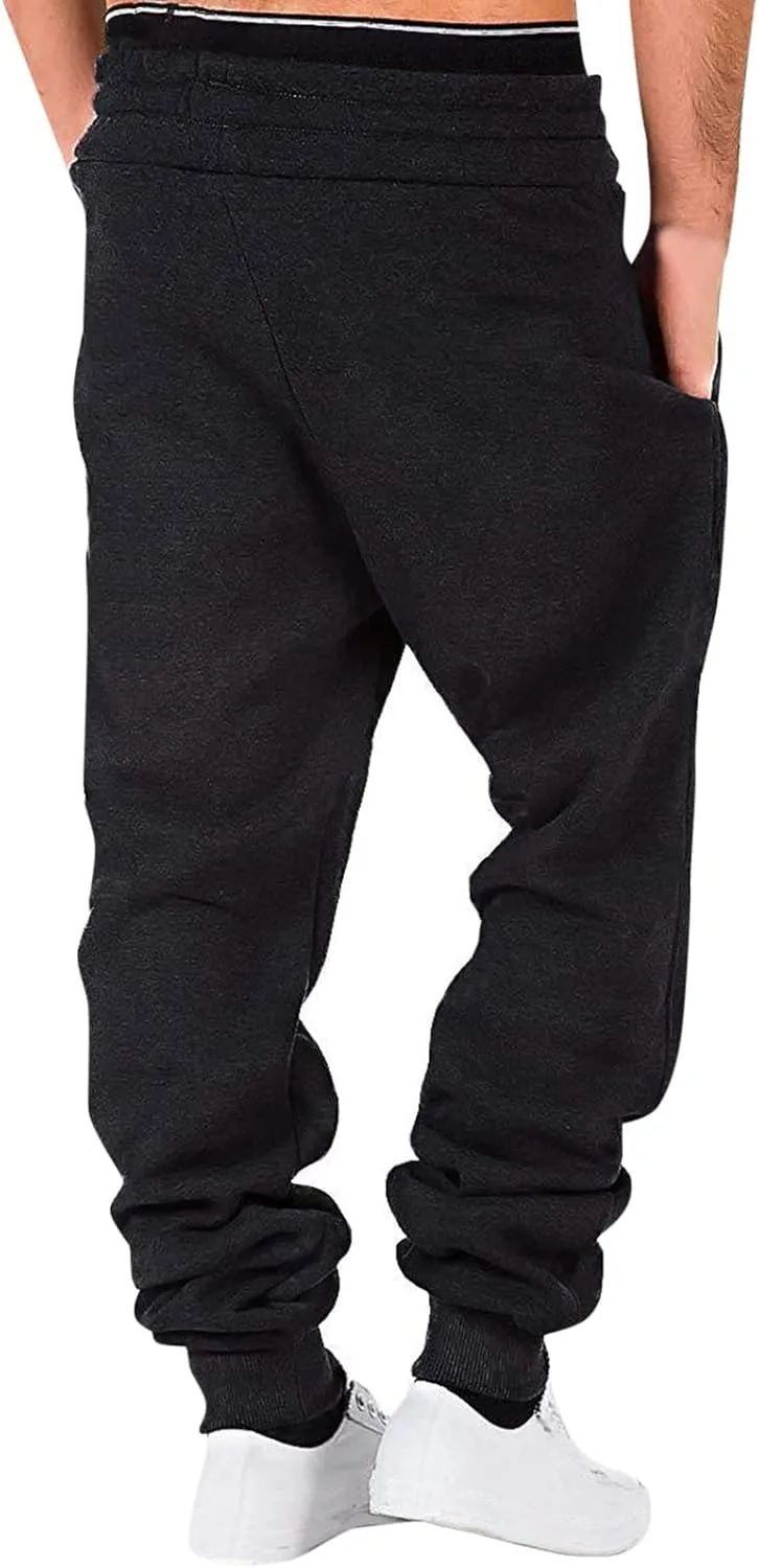 Cargo Sweatpants for Men Big and Tall Pocket Sports Fitness Sweatpants Relaxed-Fit Trousers Mens Cargo Pants Relaxed