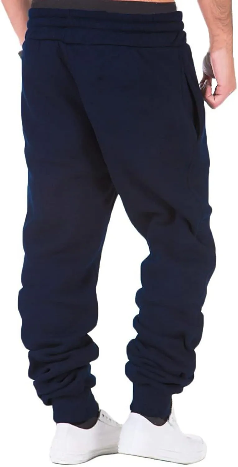 Cargo Sweatpants for Men Big and Tall Pocket Sports Fitness Sweatpants Relaxed-Fit Trousers Mens Cargo Pants Relaxed