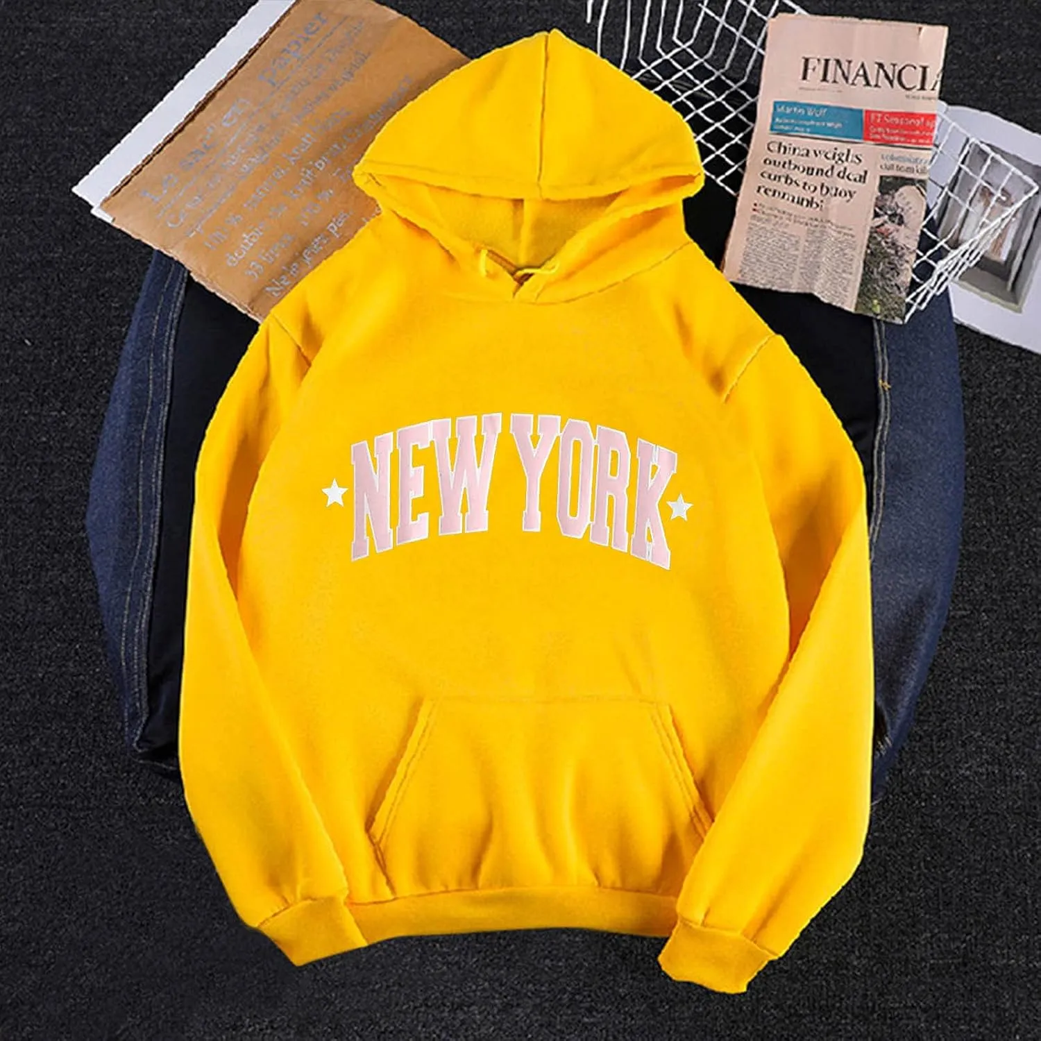 Casual Long Sleeve Hoodies for Teen Girls Cute Oversized Fleece Sweatshirt Tops Womens Hoodies with Pocket Jumper