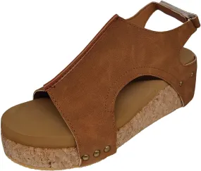 Cathalem Womens Sandals 2024,Womens Open Toe Espadrilles Platform Sandals Ankle Strap Low Wedges Walking Slip on Sandals