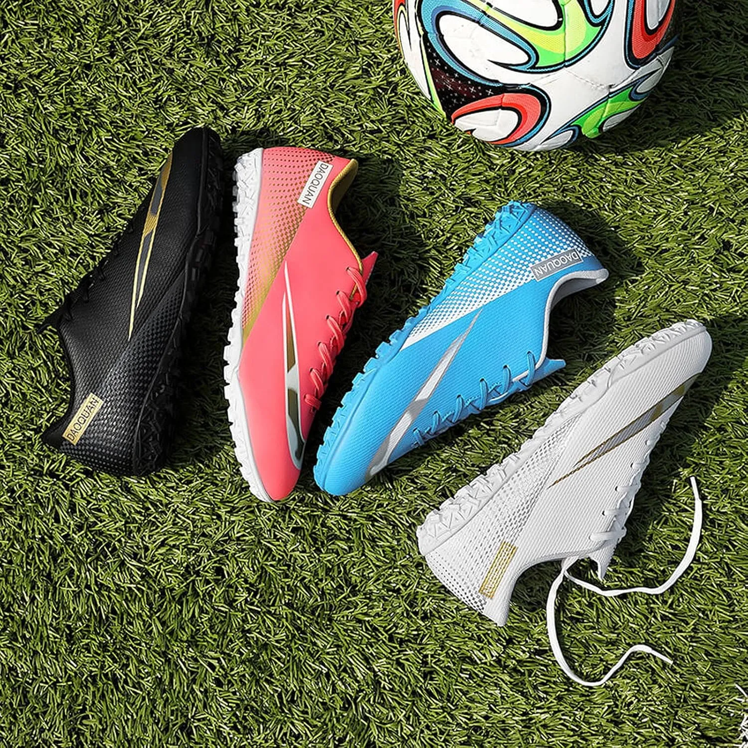 CERYTHRINA Kids Athletic Soccer Shoes Boys Girls Professional Football Shoes Mens Youth Comfortable and Breathable Football Cleats Training Sneakers
