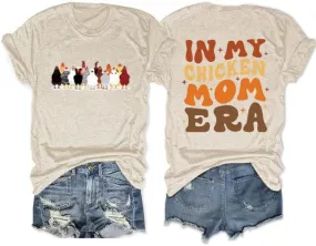 Chicken Shirt for Women Mama Shirts Chicken Mom Shirt Farm Shirt Funny Chicken Graphic T-Shirt Mom Life Tshirts