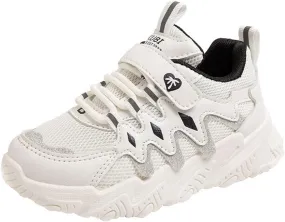 Children All Season Sports for Boys and Girls Thick Soles Non Slip Hook Loop Mesh Breathable Little Kid Girl Shoes
