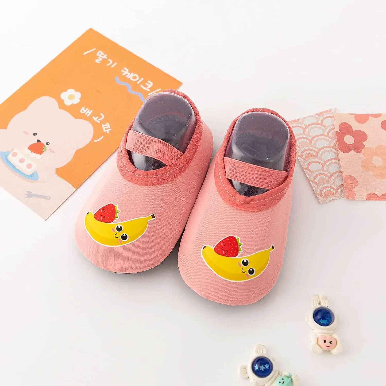 Children Infant Infant Shoes Spring and Summer Boys and Girls Flat Bottoms Slip On Soft Comfortable Simple Design Cartoon Fruit Pattern Footy Shoes for Girls
