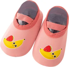 Children Infant Infant Shoes Spring and Summer Boys and Girls Flat Bottoms Slip On Soft Comfortable Simple Design Cartoon Fruit Pattern Footy Shoes for Girls