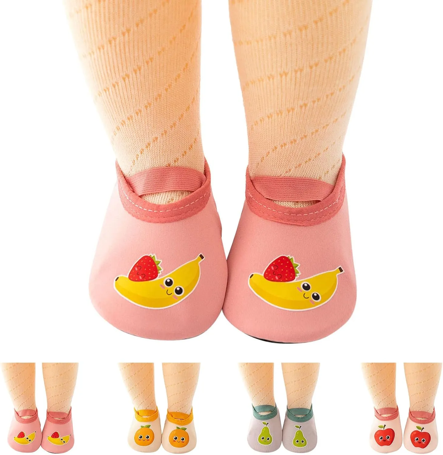 Children Infant Infant Shoes Spring and Summer Boys and Girls Flat Bottoms Slip On Soft Comfortable Simple Design Cartoon Fruit Pattern Footy Shoes for Girls