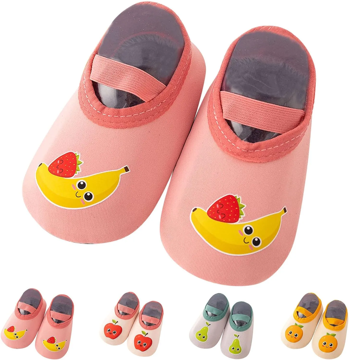Children Infant Infant Shoes Spring and Summer Boys and Girls Flat Bottoms Slip On Soft Comfortable Simple Design Cartoon Fruit Pattern Footy Shoes for Girls