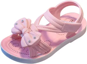Children Sandals Soft Flat Shoes Fashion Comfortable Flower Sandals Lightweight Baby Princess Sandals Dress Sandal for Girls (Pink, 2 Big Kids)