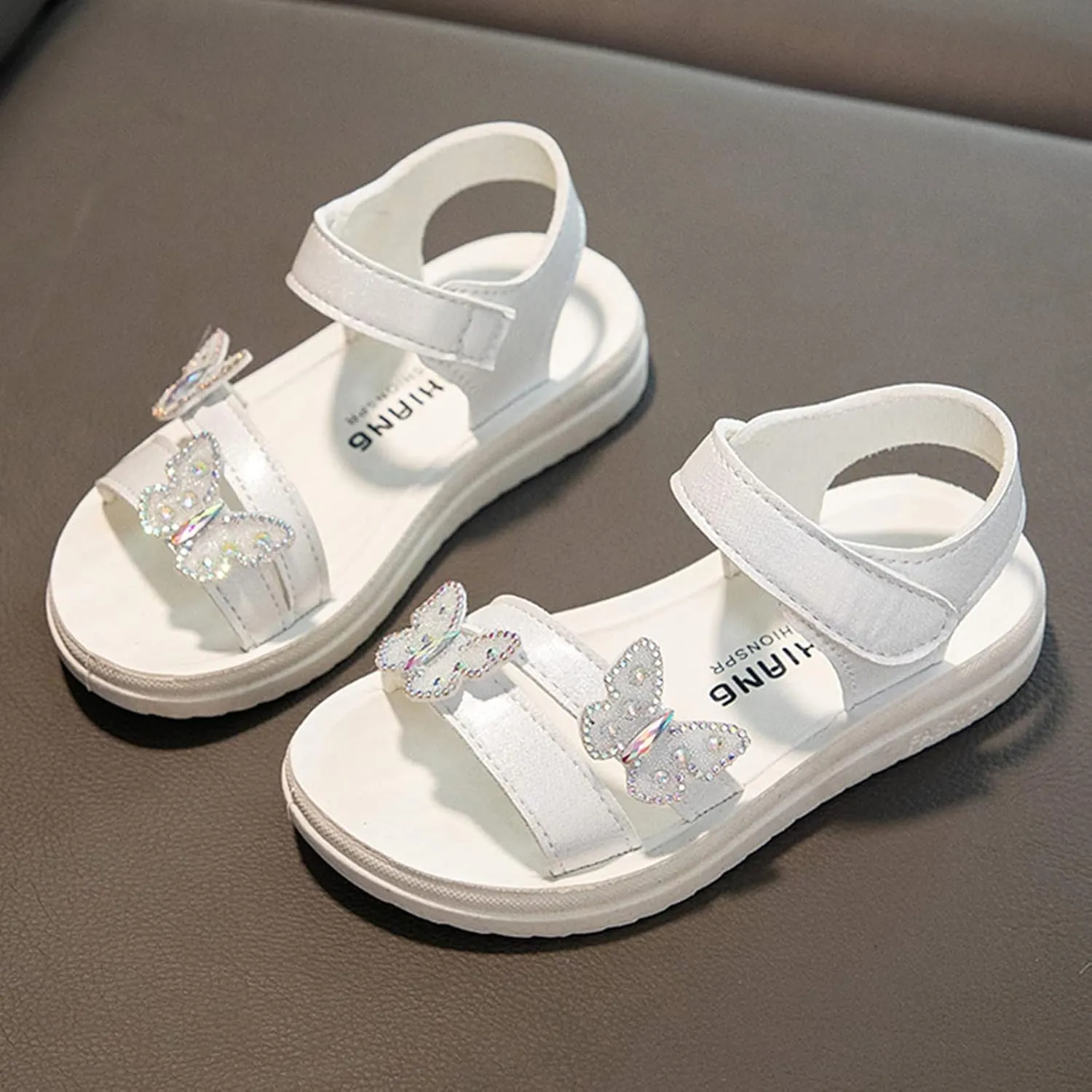 Children Shoes Summer Butterfly Sandals With Diamond Fashion Little Girl Soft Bottom High Heels for Kids Size 13