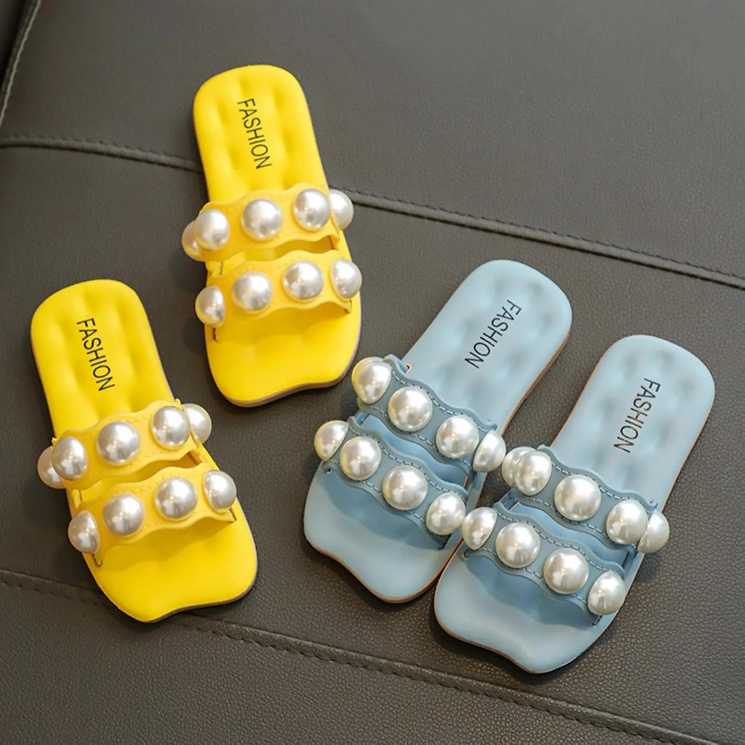 Children Slippers Fashion Summer Beach Sandals Fashion Fairy Big Pearl Slippers Girl Sandals Size 2 Girl Size 2