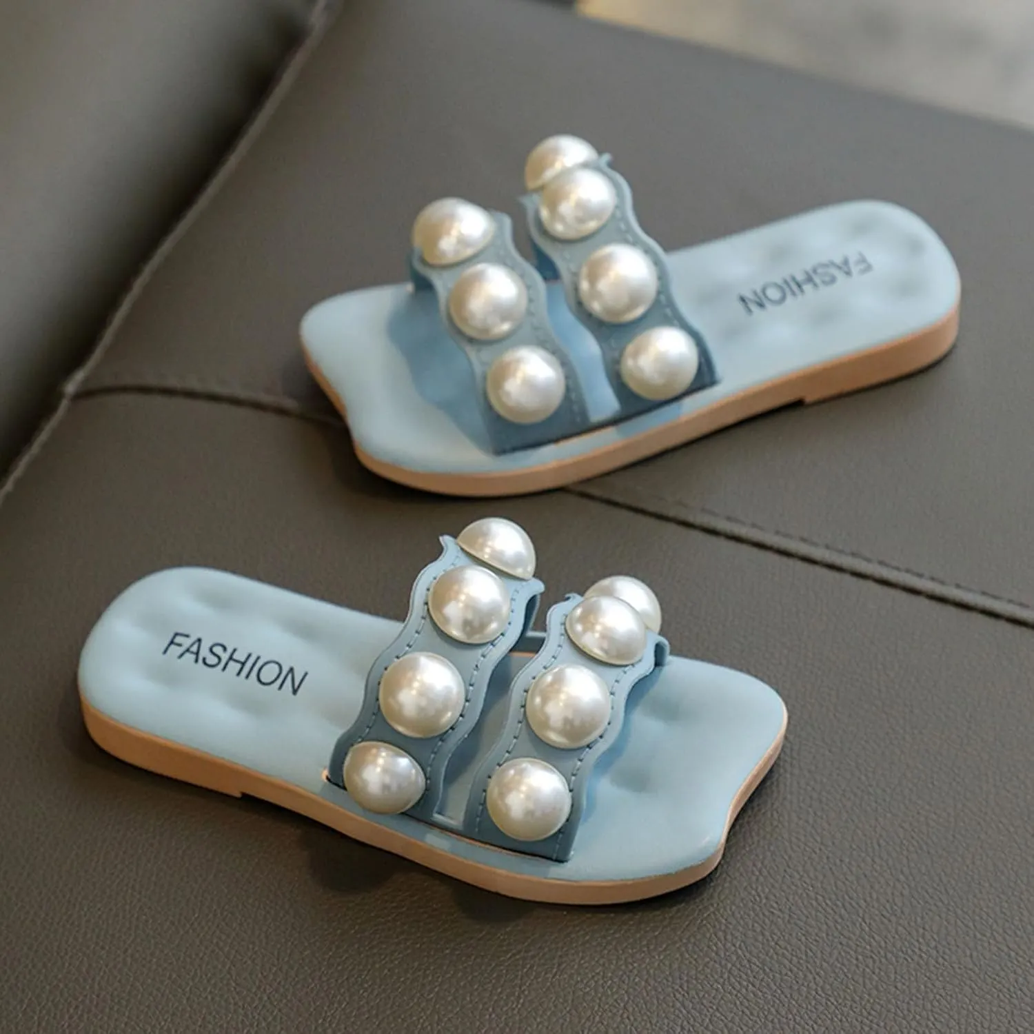 Children Slippers Fashion Summer Beach Sandals Fashion Fairy Big Pearl Slippers Girl Sandals Size 2 Girl Size 2