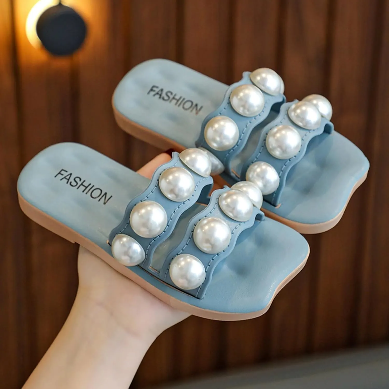 Children Slippers Fashion Summer Beach Sandals Fashion Fairy Big Pearl Slippers Girl Sandals Size 2 Girl Size 2