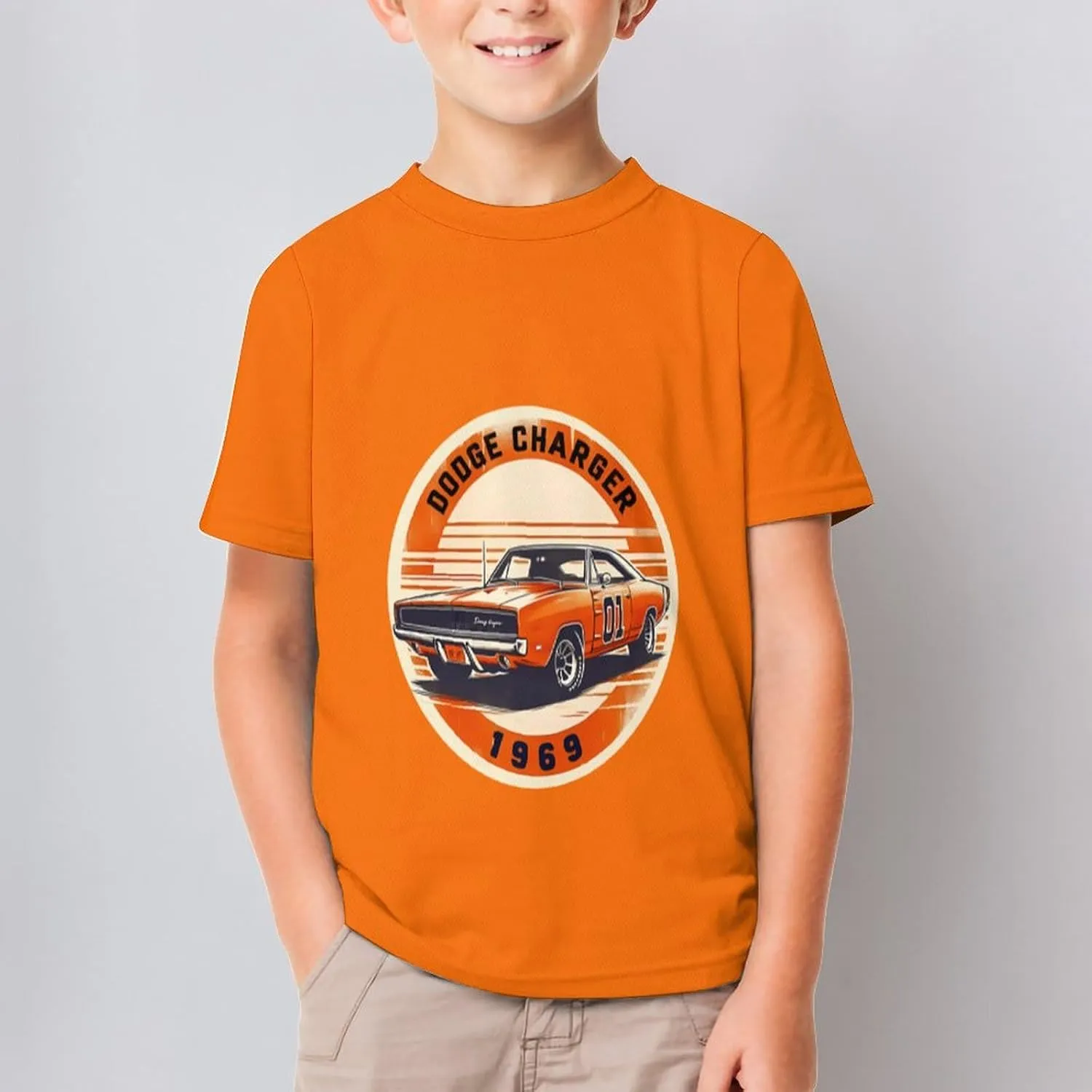 Children's Crew Neck T Shirts Short Sleeve Tee for Hazzard Dukes T Shirts,Vintage Summer T Shirts