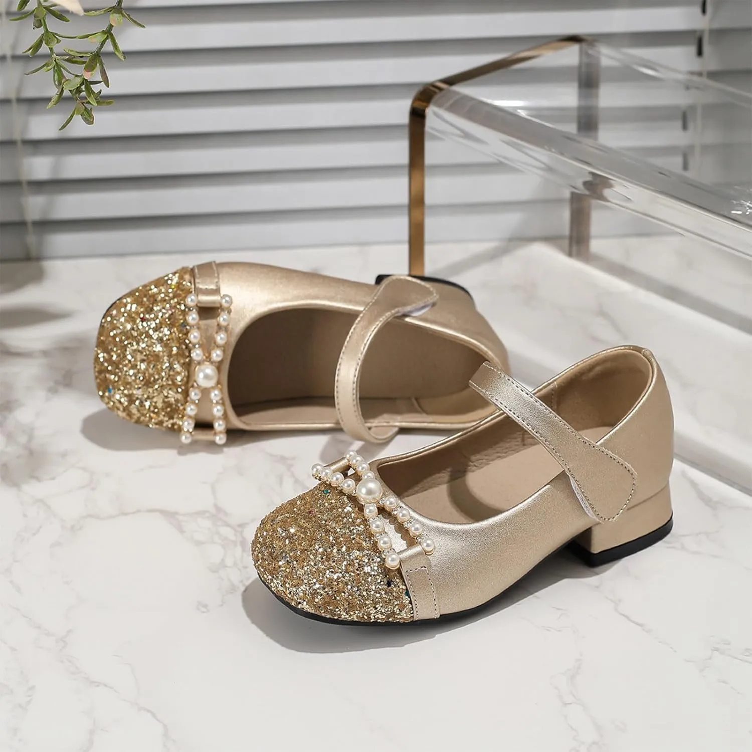 Chunky French Mary Jane Girls High Heel Shoes Summer Shallow Mouth Round Head Versatile Children's Sandals for Girl