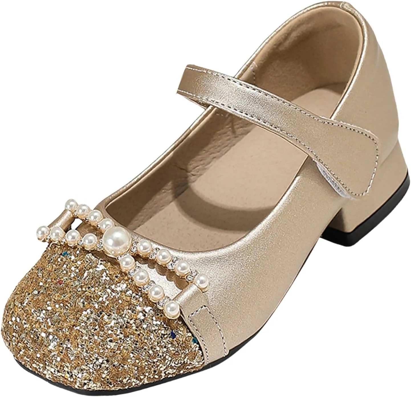 Chunky French Mary Jane Girls High Heel Shoes Summer Shallow Mouth Round Head Versatile Children's Sandals for Girl