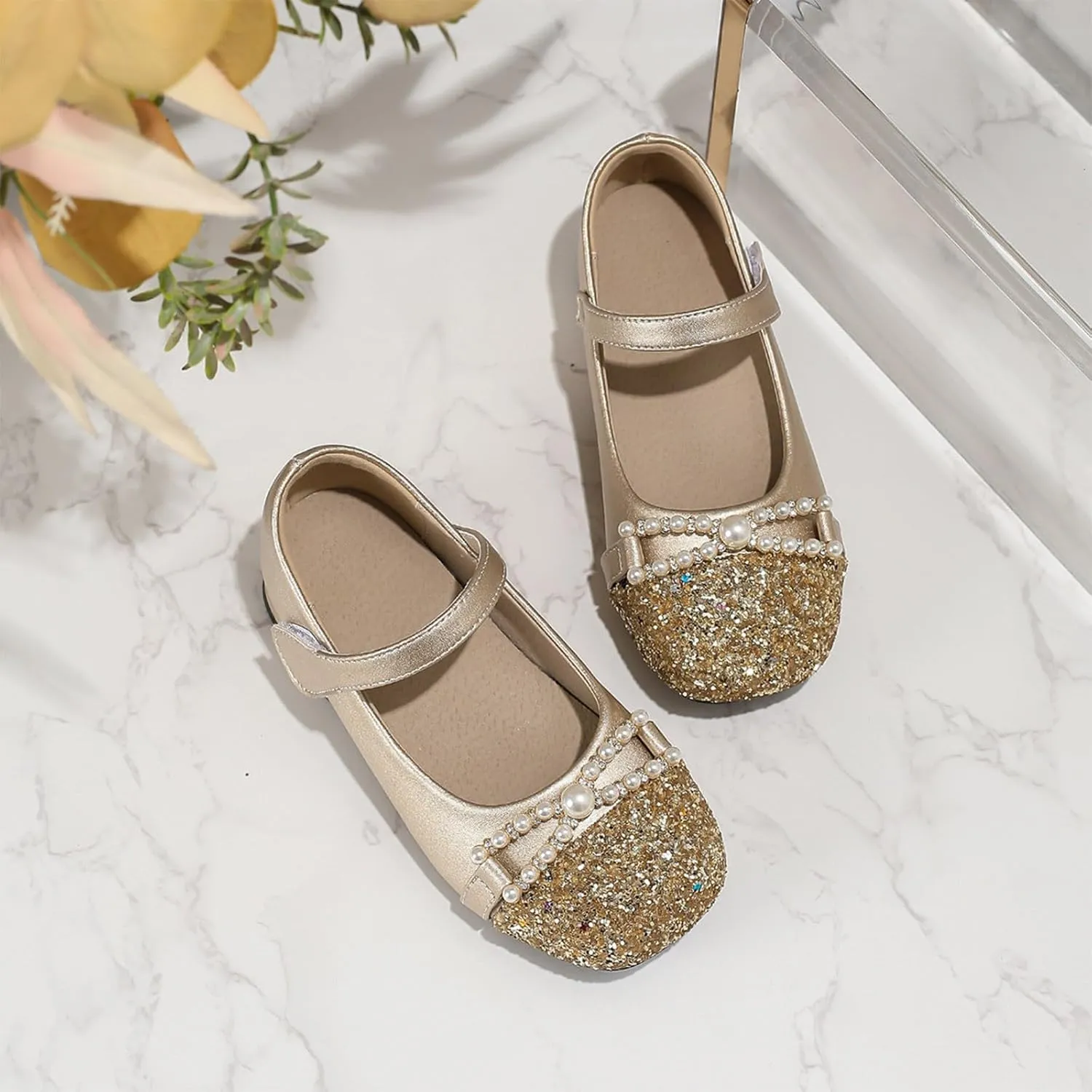 Chunky French Mary Jane Girls High Heel Shoes Summer Shallow Mouth Round Head Versatile Children's Sandals for Girl
