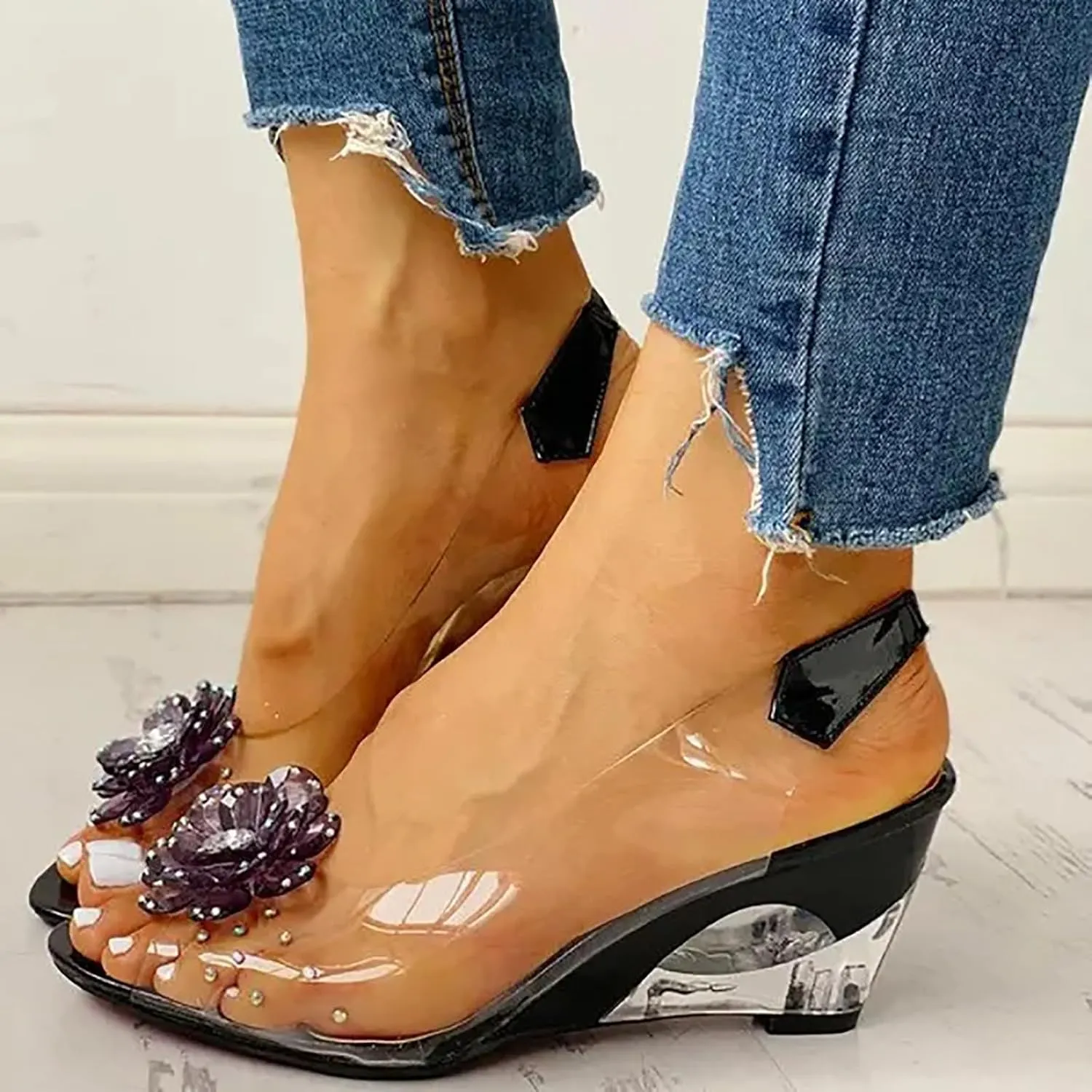 Chunky Heels Women's Chunk Low Heel Pump Sandals Women's Sandals Ankle Strap High Heel Sandals for Women