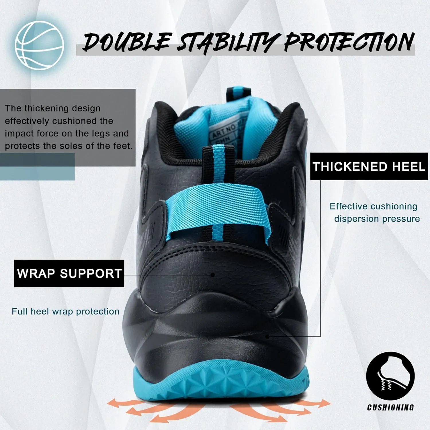 CJSPORX Men's Basketball Shoes Breathable Non-Slip Sneakers Fashionable Sports
