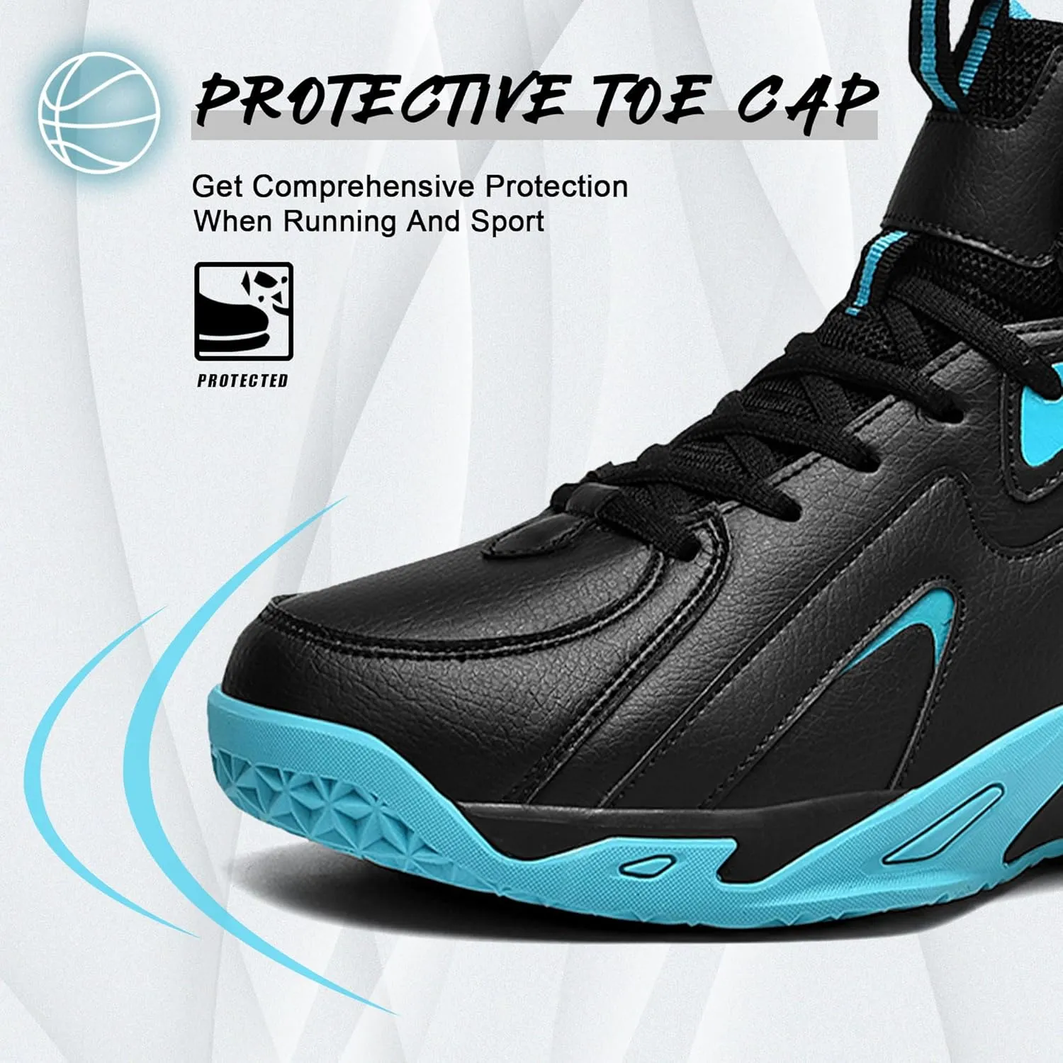 CJSPORX Men's Basketball Shoes Breathable Non-Slip Sneakers Fashionable Sports