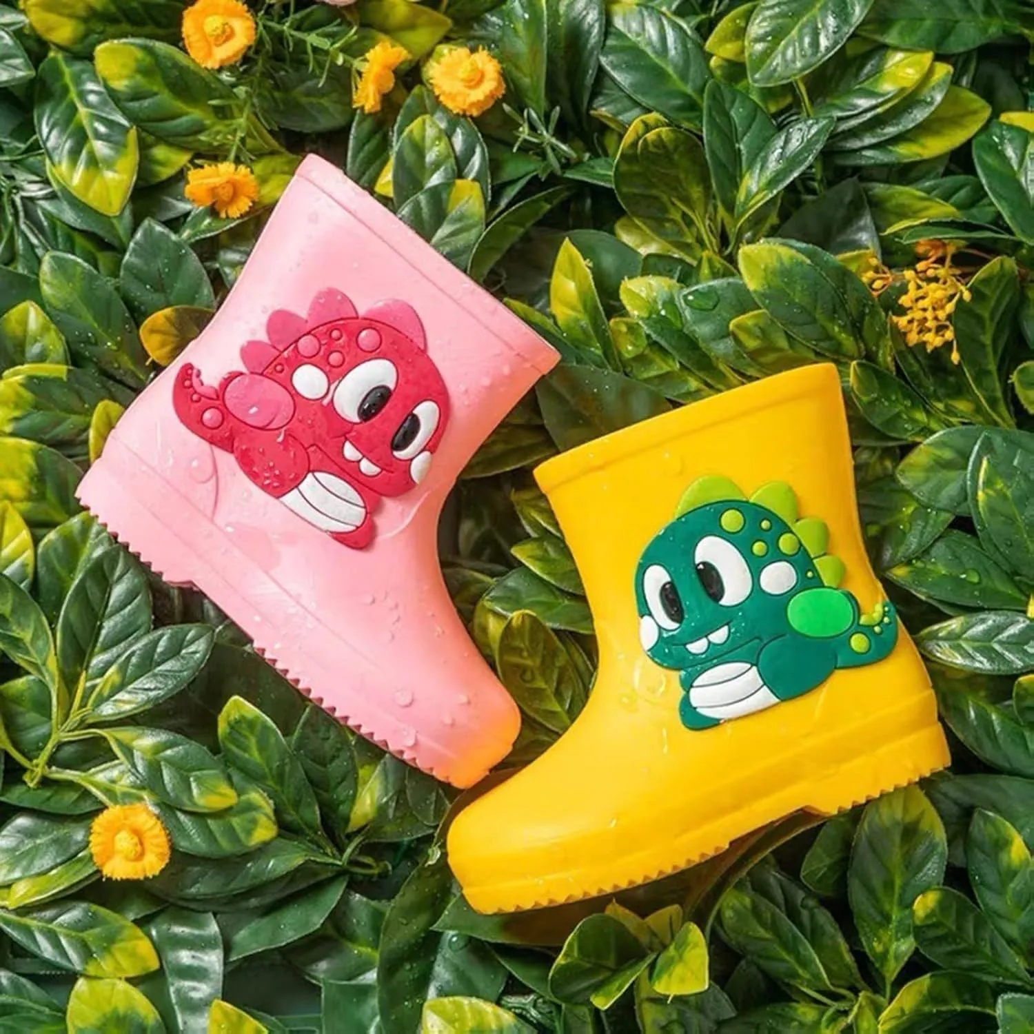 Classic Children Rainboots PVC Rubber Children Water Shoes Rain Boots Kids Baby Cartoon Shoes