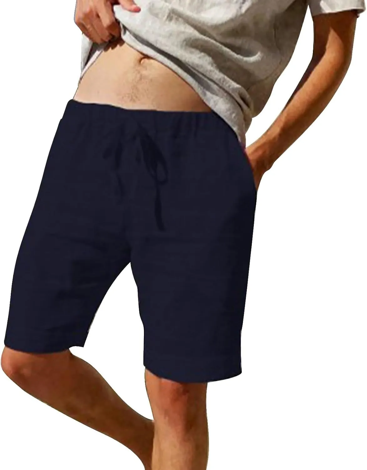 Compression Shorts Men with Pocket Mens Hiking Cargo Shorts Lightweight Casual Stretch Shorts Outdoor Fishing Golf Shorts