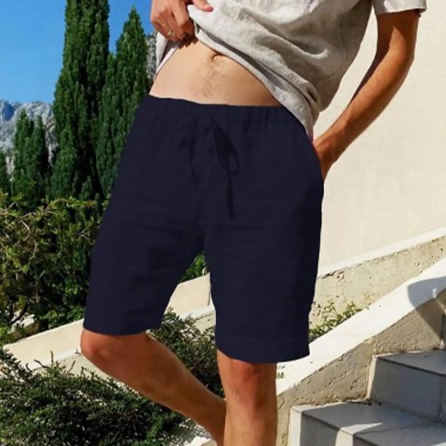 Compression Shorts Men with Pocket Mens Hiking Cargo Shorts Lightweight Casual Stretch Shorts Outdoor Fishing Golf Shorts