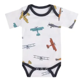 Copper Pearl Short Sleeve Bodysuit Baby: Ultra Soft Bodysuits for Newborns, Boys, Girls, and Infants - Stylish, Comfortable, Overlap Shoulders, Premium Knit Fabric - Ace, 0-3 Months