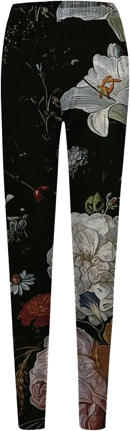 Cotton Flare Printed Leggings for Women Womens Patterned Tights Leggings for Running Women Non Slip