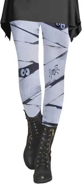 Cotton Leopard Print Leggings for Women Womens Pants Casual High Waisted Leggings Tummy Control Pockets