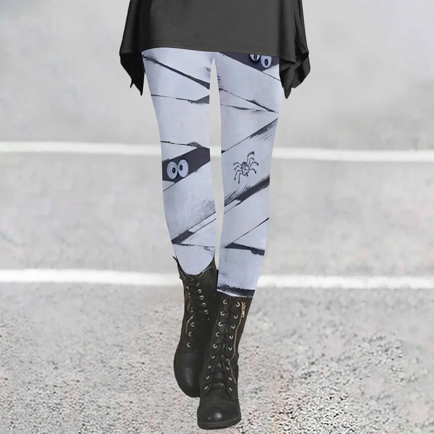 Cotton Leopard Print Leggings for Women Womens Pants Casual High Waisted Leggings Tummy Control Pockets