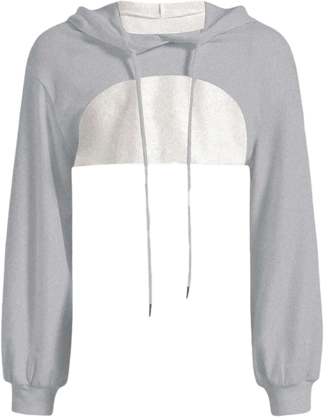 Cropped Hoodie for Women Trendy Long Sleeve Loose Fit Sweatshirts Drawstring Casual Y2K Summer Sweatshirt Clothes